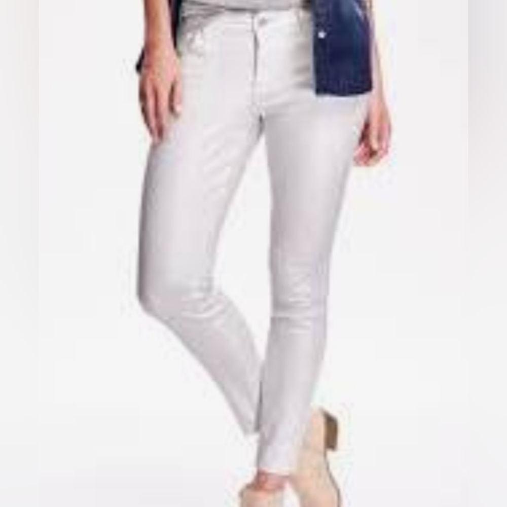 NWT Old Navy Silver Metallic Rockstar Skinny Jeans size 14tall xl xlong - Picture 3 of 8